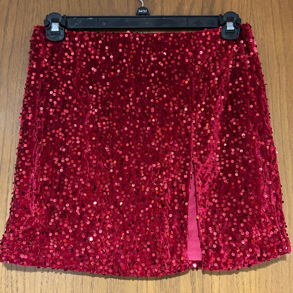 Amazing Lace Sparkling Ruby Mini Skirt